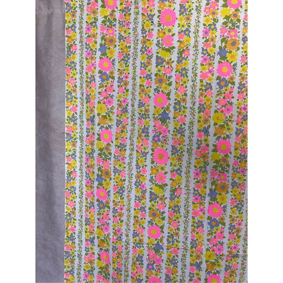 Vintage flower power fabric 1970s - Picture 3 of 5